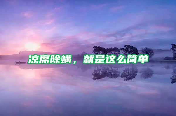 涼席除螨，就是這么簡單