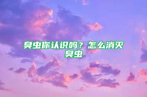 臭蟲(chóng)你認(rèn)識(shí)嗎?怎么消滅臭蟲(chóng)