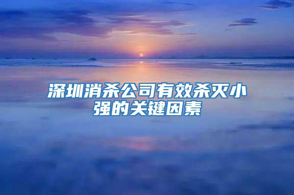 深圳消殺公司有效殺滅小強的關鍵因素