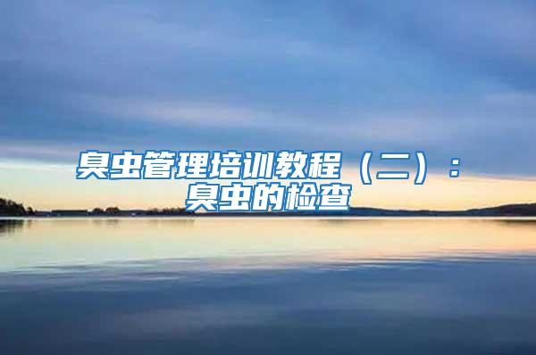 臭蟲管理培訓教程(二):臭蟲的檢查