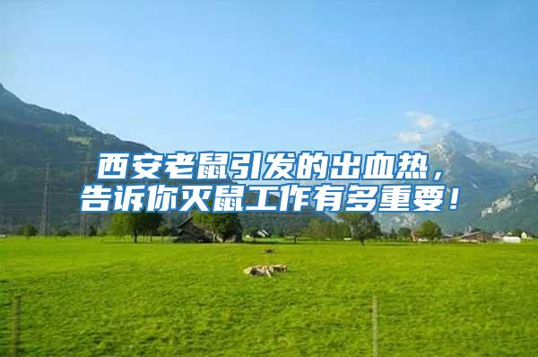 西安老鼠引發的出血熱，告訴你滅鼠工作有多重要！