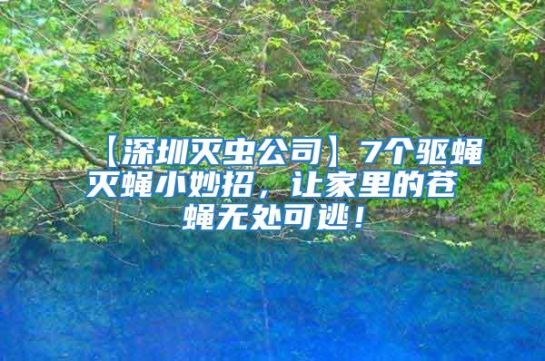 【深圳滅蟲公司】7個驅(qū)蠅滅蠅小妙招，讓家里的蒼蠅無處可逃！