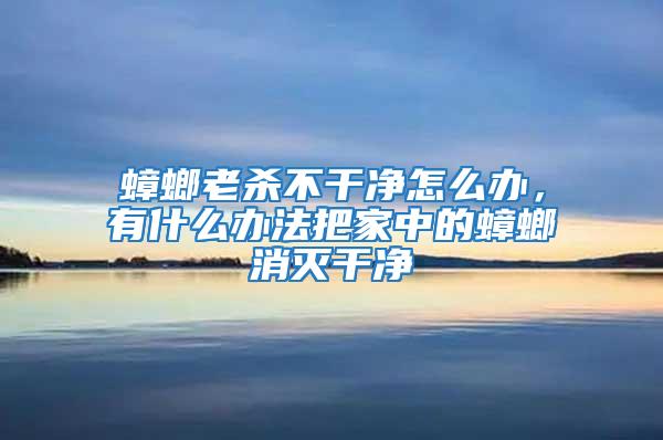 蟑螂老殺不干凈怎么辦，有什么辦法把家中的蟑螂消滅干凈