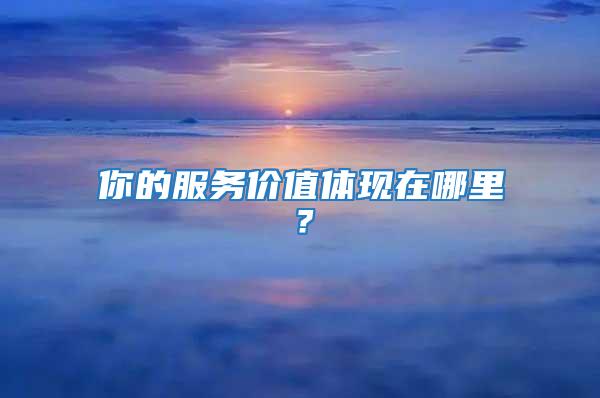 你的服務價值體現在哪里?