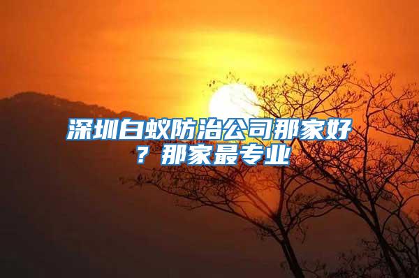 深圳白蟻防治公司那家好?那家最專業(yè)