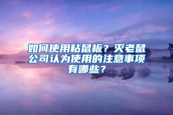 如何使用粘鼠板？滅老鼠公司認為使用的注意事項有哪些？