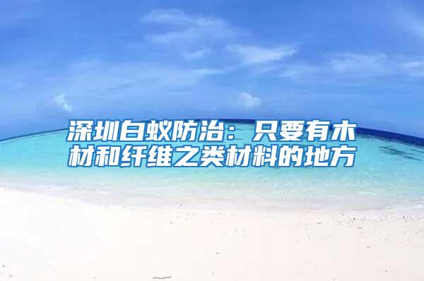 深圳白蟻防治:只要有木材和纖維之類材料的地方
