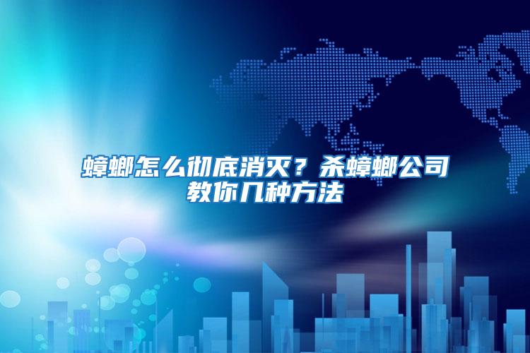 蟑螂怎么徹底消滅？殺蟑螂公司教你幾種方法