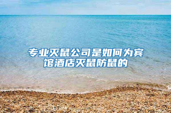 專業滅鼠公司是如何為賓館酒店滅鼠防鼠的