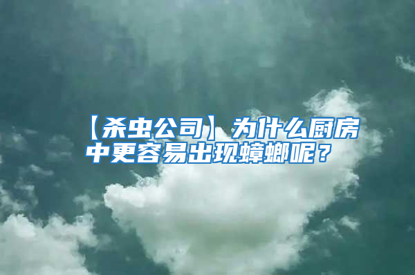 【殺蟲公司】為什么廚房中更容易出現蟑螂呢?