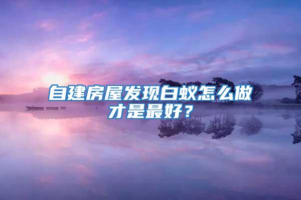 自建房屋發(fā)現(xiàn)白蟻怎么做才是最好?