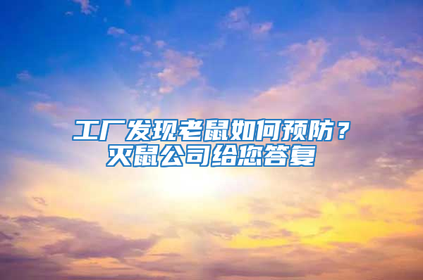 工廠發現老鼠如何預防?滅鼠公司給您答復