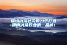 深圳消殺公司致力于打造河南消殺行業第一品牌！